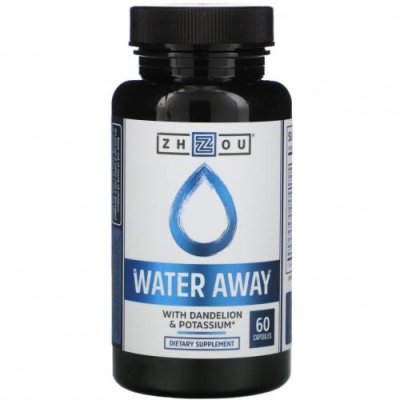 Zhou Nutrition, Water Away с одуванчиком и калием, 60 капсул / Мочегонные таблетки | Аптека | V4.Ru: Маркетплейс