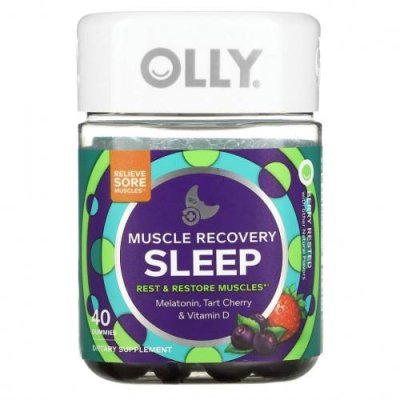 OLLY, Muscle Recovery Sleep, со вкусом ягод, 40 жевательных таблеток / Снотворные | Аптека | V4.Ru: Маркетплейс