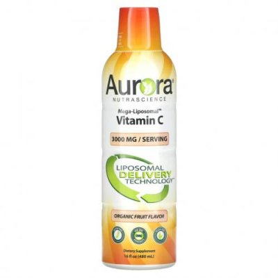 Aurora Nutrascience, Mega-Liposomal Vitamin C, органический фруктовый вкус, 3000 мг, 480 мл (16 жидк. унций) / Аскорбиновая кислота | Аптека | V4.Ru: Маркетплейс