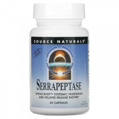 Source Naturals, Серрапептаза, 60 капсул / Серрапептаза | Аптека | V4.Ru: Маркетплейс