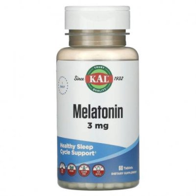 KAL, Melatonin, 3 mg, 60 Tablets / Мелатонин | Аптека | V4.Ru: Маркетплейс