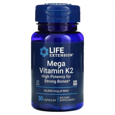 Life Extension, Mega Vitamin K2, 30 капсул / Витамин К | Аптека | V4.Ru: Маркетплейс