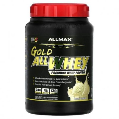 ALLMAX, Gold AllWhey, сывороточный протеин премиального качества, французская ваниль, 907 г (2 фунта) / Сывороточные белковые смеси | Аптека | V4.Ru: Маркетплейс