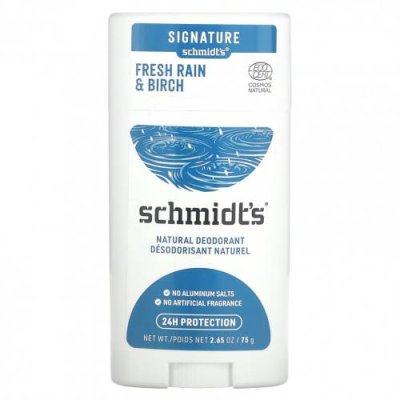 Schmidt's, Натуральный дезодорант, Fresh Rain & Birch, 75 г (2,65 унции) / Дезодоранты | Аптека | V4.Ru: Маркетплейс