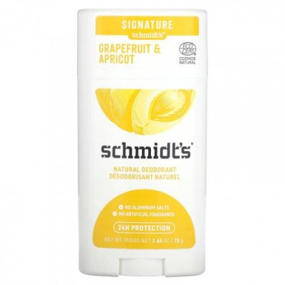 Schmidt's, Натуральный дезодорант, грейпфрут и абрикос, 75 г (2,65 унции) / Дезодоранты | Аптека | V4.Ru: Маркетплейс