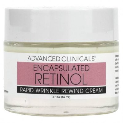 Advanced Clinicals, Encapsulated Retinol, Rapid Wrinkle Rewind Cream, Fragrance Free, 2 fl oz (59 ml) / Ночные увлажняющие средства и кремы | Аптека | V4.Ru: Маркетплейс