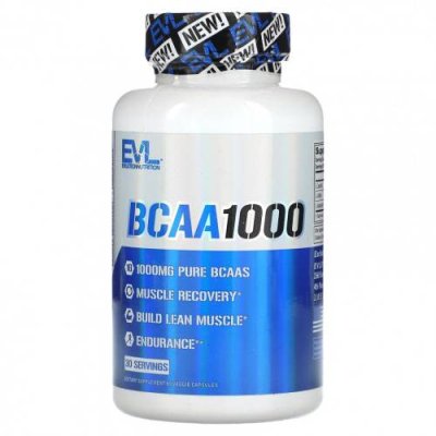 EVLution Nutrition, BCAA1000, 500 мг, 60 растительных капсул / BCAA | Аптека | V4.Ru: Маркетплейс