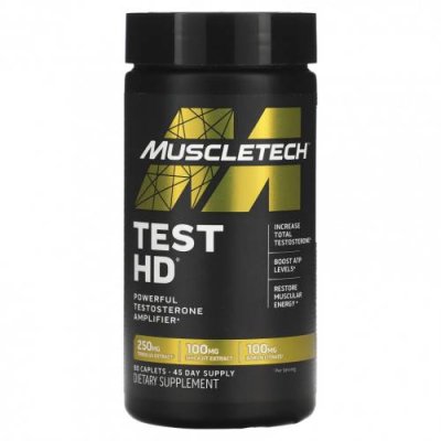 MuscleTech, Test HD, мощный усилитель тестостерона, 90 капсул / Тестостерон | Аптека | V4.Ru: Маркетплейс