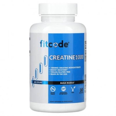 FITCODE, Creatine1000, 500 мг, 60 растительных капсул / Моногидрат креатина | Аптека | V4.Ru: Маркетплейс