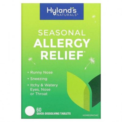 Hyland's, Seasonal Allergy Relief, 60 быстрорастворимых таблеток / Натуральные препараты | Аптека | V4.Ru: Маркетплейс