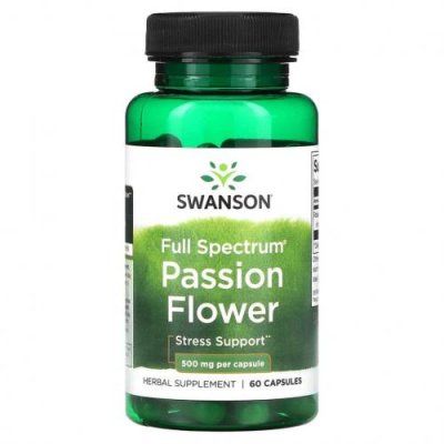 Swanson, Full Spectrum Passion Flower, 500 мг, 60 капсул / Страстоцвет | Аптека | V4.Ru: Маркетплейс