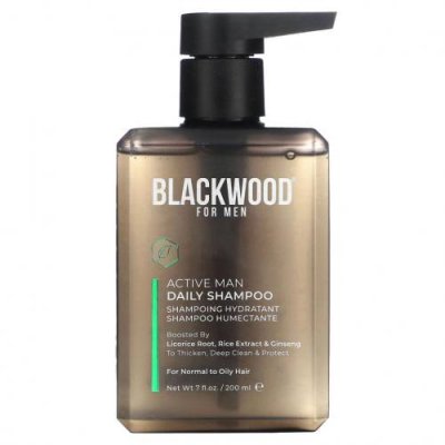 Blackwood For Men, Active Man Daily, шампунь, корень солодки, экстракт риса и женьшень, 200 мл (7 жидк. Унций) / Мужской шампунь | Аптека | V4.Ru: Маркетплейс