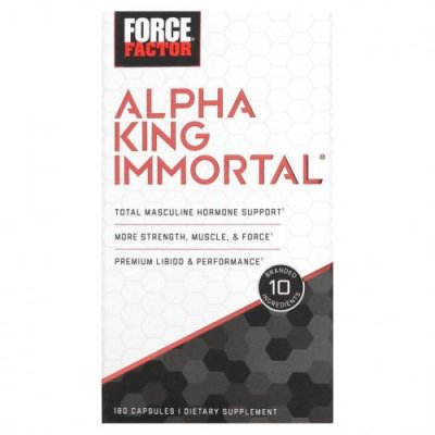 Force Factor, Alpha King Immortal, 180 капсул / Тестостерон | Аптека | V4.Ru: Маркетплейс