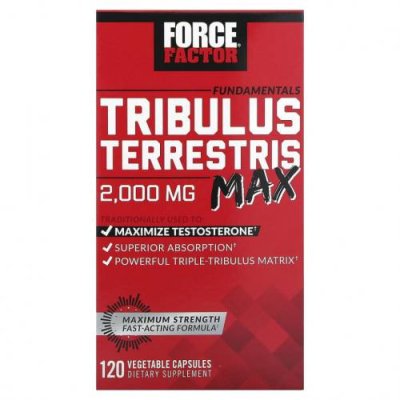 Force Factor, Fundamentals, Tribulus Terrestris Max, 500 мг, 120 растительных капсул / Трибулус (якорцы стелющиеся) | Аптека | V4.Ru: Маркетплейс