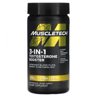 MuscleTech, Бустер тестостерона 3 в 1, 100 капсул / Тестостерон | Аптека | V4.Ru: Маркетплейс