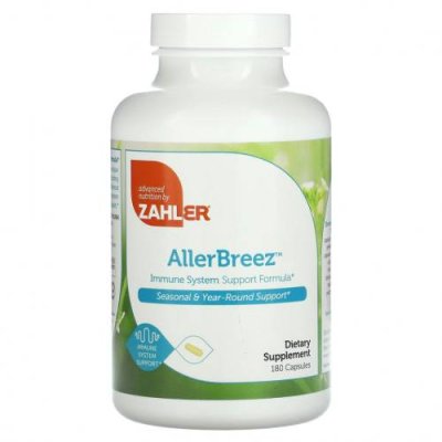 Zahler, AllergBreeze, формула для поддержки иммунной системы, 180 капсул / Нос и придаточные пазухи | Аптека | V4.Ru: Маркетплейс