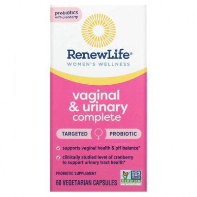 Renew Life, Women's Wellness, Vaginal & Urinary Complete, 60 Vegetarian Capsules / Женское здоровье | Аптека | V4.Ru: Маркетплейс