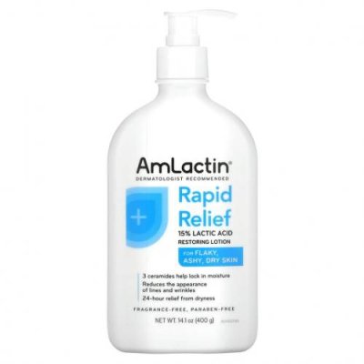 AmLactin, Rapid Relief, восстанавливающий лосьон для кожи, без отдушки, 400 г (14,1 унции) / Сухая, раздраженная кожа | Аптека | V4.Ru: Маркетплейс