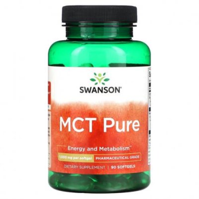 Swanson, MCT Pure, 1000 мг, 90 мягких таблеток / Масло со среднецепочечными триглицеридами | Аптека | V4.Ru: Маркетплейс