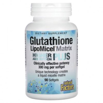 Natural Factors, Glutathione LipoMicel Matrix, 300 мг, 90 мягких таблеток / L-глутатион | Аптека | V4.Ru: Маркетплейс