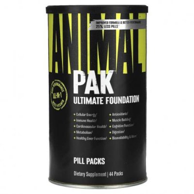 Animal, Animal PAK, идеальный базовый пакет для тренировок, 44 удобных пакетика с таблетками / Мультивитамины, физическая активность | Аптека | V4.Ru: Маркетплейс