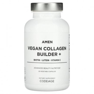 Codeage, Amen, Vegan Collagen Builder +, 30 растительных капсул / Коллаген, добавки | Аптека | V4.Ru: Маркетплейс