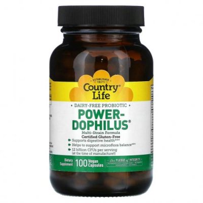 Country Life, Power-Dophilus`` 100 веганских капсул / Пробиотики | Аптека | V4.Ru: Маркетплейс