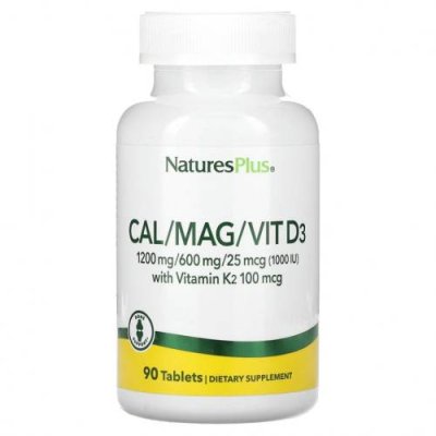 NaturesPlus, Cal / Mag / Vit D3 с витамином K2`` 90 таблеток / Кальций и магний | Аптека | V4.Ru: Маркетплейс