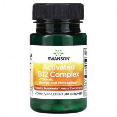 Swanson, Activated B12 Complex, натуральная вишня, 60 пастилок / B12 | Аптека | V4.Ru: Маркетплейс