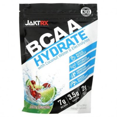 JAKTRX, BCAA Hydrate с кокосовой водой и электролитами, вишневый лаймад, 360 (12,7 унции) / BCAA | Аптека | V4.Ru: Маркетплейс