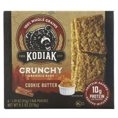 Kodiak Cakes, Хрустящие батончики из мюсли, масло для печенья, 6 пакетиков по 45 г (1,59 унции) / Батончики с гранолой | Аптека | V4.Ru: Маркетплейс