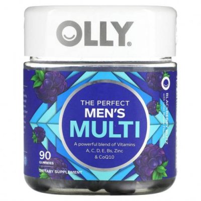 OLLY, The Perfect Men's Multi, Blackberry Blitz, 90 жевательных таблеток / Мужские мультивитамины | Аптека | V4.Ru: Маркетплейс