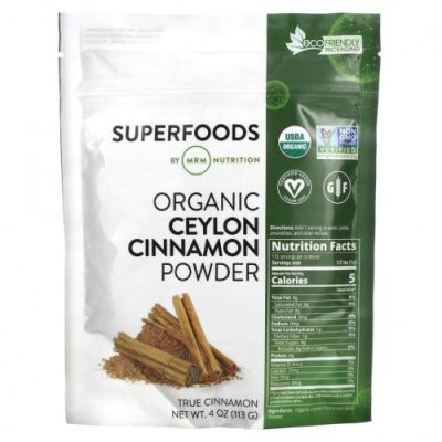 MRM Nutrition, Organic Ceylon Cinnamon Powder, 4 oz (113 g) / Корица | Аптека | V4.Ru: Маркетплейс