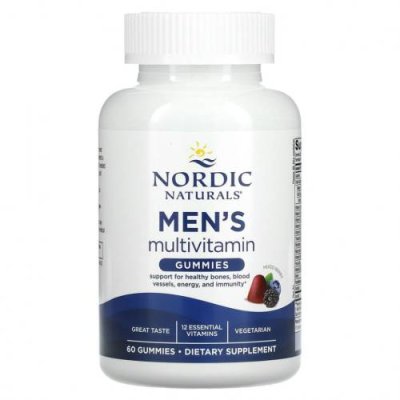 Nordic Naturals, Мультивитаминные жевательные мармеладки для мужчин, ягодное ассорти, 60 жевательных таблеток / Мужские мультивитамины | Аптека | V4.Ru: Маркетплейс