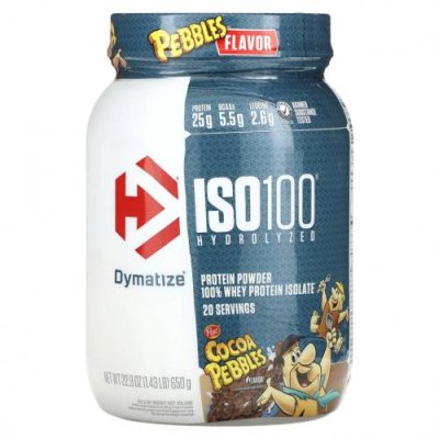 Dymatize, ISO100, гидролизованный, 100% изолят сывороточного протеина, галька какао, 640 г (1,4 фунта) / Изолят сывороточного протеина | Аптека | V4.Ru: Маркетплейс