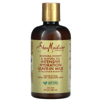 SheaMoisture, Несмываемое молочко для интенсивного увлажнения с экстрактом инжира и маслом баобаба, 237 мл (8 жидк. Унций) / Несмываемый кондиционер | Аптека | V4.Ru: Маркетплейс