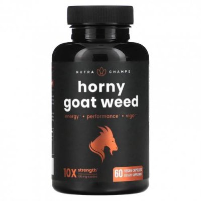 NutraChamps, Horny Goat Weed, 60 веганских капсул / Горянка | Аптека | V4.Ru: Маркетплейс