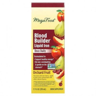 MegaFood, Blood Builder Liquid Iron, Once Daily, Orchard Fruit, 230 мл (7,7 жидк. Унции) / Железо | Аптека | V4.Ru: Маркетплейс