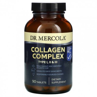 Dr. Mercola, Collagen Complex, тип I, II и III, 90 таблеток / Коллаген, добавки | Аптека | V4.Ru: Маркетплейс