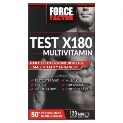 Force Factor, Мультивитамины Test X180, 120 таблеток / Мужские мультивитамины | Аптека | V4.Ru: Маркетплейс