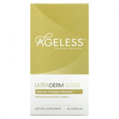 Ageless Foundation Laboratories, UltraDerm Gold, натуральная коллагеновая поддержка с запатентованным коллагеном BioCell, 60 капсул / Коллаген, добавки | Аптека | V4.Ru: Маркетплейс