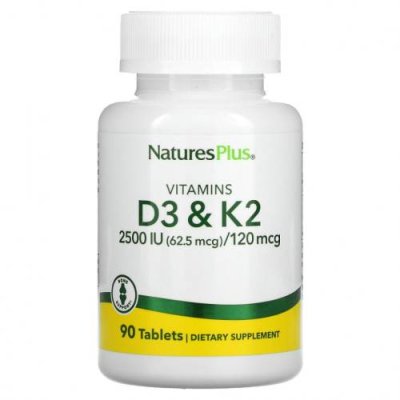 NaturesPlus, Витамины D3 и K2, 90 таблеток / D3 (холекальциферол) | Аптека | V4.Ru: Маркетплейс