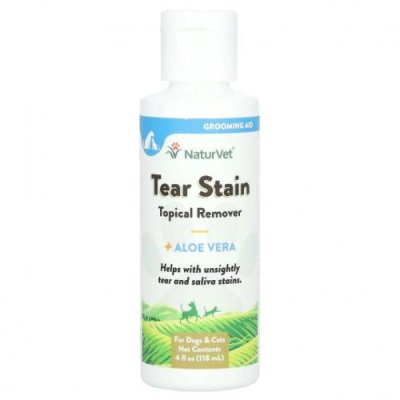 NaturVet, Tear Stain, средство для удаления пятен от слез с шерсти для животных с алоэ, для собак и котов, 118 мл (4 жидк. унции) / Уход за ушами и глазами питомцев | Аптека | V4.Ru: Маркетплейс