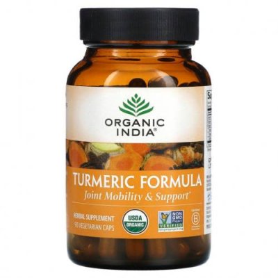 Organic India, Turmeric Formula, куркума, поддержка подвижности и здоровья суставов, 90 растительных капсул / Куркума и куркумин | Аптека | V4.Ru: Маркетплейс