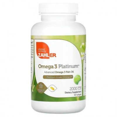 Zahler, Omega 3 Platinum, рыбий жир с омега-3, улучшенная формула, 1000 мг, 90 капсул / Рыбий жир омега-3 | Аптека | V4.Ru: Маркетплейс