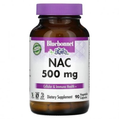 Bluebonnet Nutrition, NAC, 500 мг, 90 растительных капсул / N-ацетилцистеин | Аптека | V4.Ru: Маркетплейс