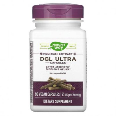 Nature's Way, DGL Ultra, глицирризинат солодки, 75 мг, 90 веганских капсул / Корень солодки (DGL) | Аптека | V4.Ru: Маркетплейс