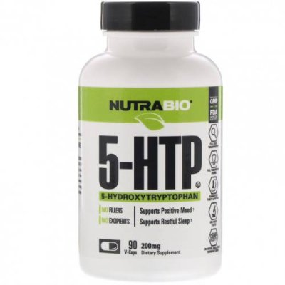 NutraBio Labs, 5-гидрокситриптофан, 200 мг, 90 растительных капсул / 5-HTP (гидрокситриптофан) | Аптека | V4.Ru: Маркетплейс