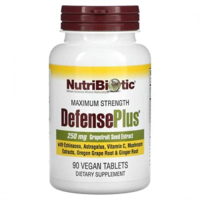 NutriBiotic, DefensePlus, максимальная эффективность, 90 вегетарианских таблеток / Экстракт семян грейпфрута | Аптека | V4.Ru: Маркетплейс