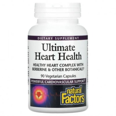 Natural Factors, Ultimate Heart Health, для здоровья сердца, 90 растительных капсул / Берберин (барбарис) | Аптека | V4.Ru: Маркетплейс